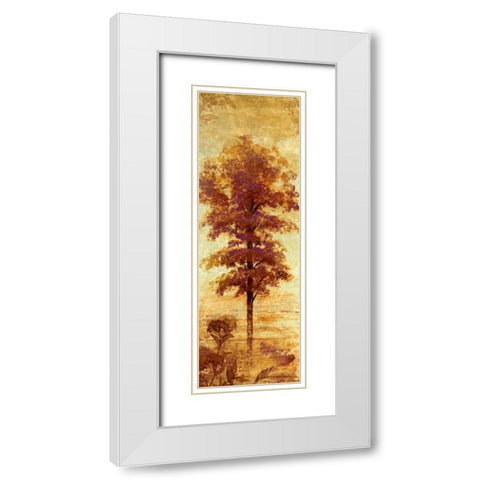 Early Autumn Chill I White Modern Wood Framed Art Print with Double Matting by Marcon, Michael