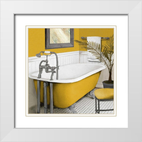 Sunny Bath I White Modern Wood Framed Art Print with Double Matting by Medley, Elizabeth