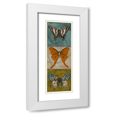 Blue Wings I White Modern Wood Framed Art Print with Double Matting by Pinto, Patricia