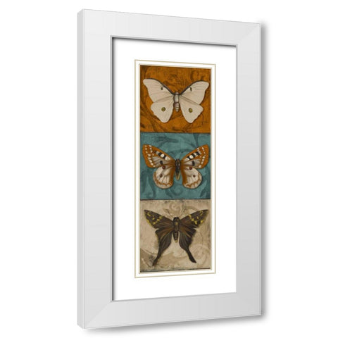 Blue Wings II White Modern Wood Framed Art Print with Double Matting by Pinto, Patricia