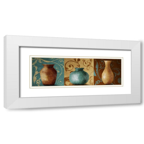 Vessel Trio I White Modern Wood Framed Art Print with Double Matting by Loreth, Lanie