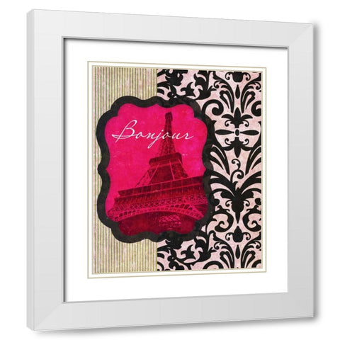 Bonjour White Modern Wood Framed Art Print with Double Matting by Spaeth, John