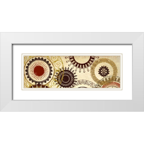 Textile Panel I White Modern Wood Framed Art Print with Double Matting by Marcon, Michael