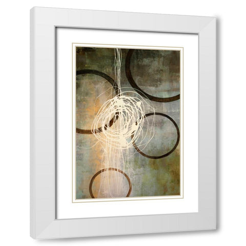Connections II White Modern Wood Framed Art Print with Double Matting by Marcon, Michael