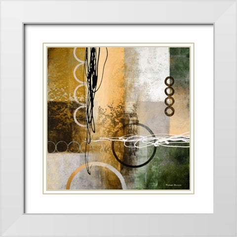 Intersect I White Modern Wood Framed Art Print with Double Matting by Marcon, Michael