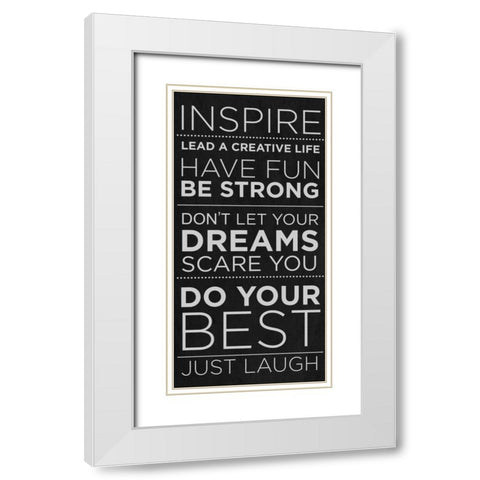 Inspire White Modern Wood Framed Art Print with Double Matting by SD Graphics Studio