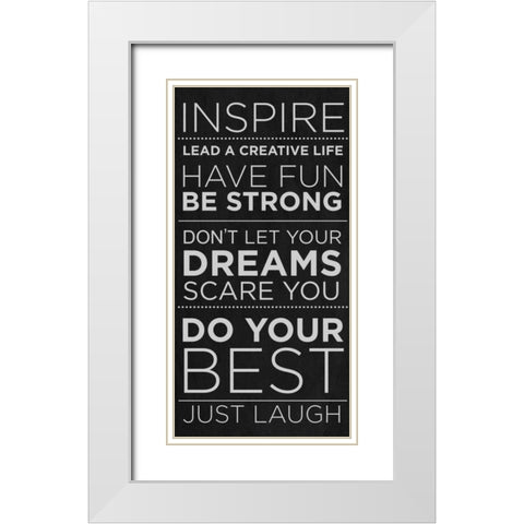 Inspire White Modern Wood Framed Art Print with Double Matting by SD Graphics Studio