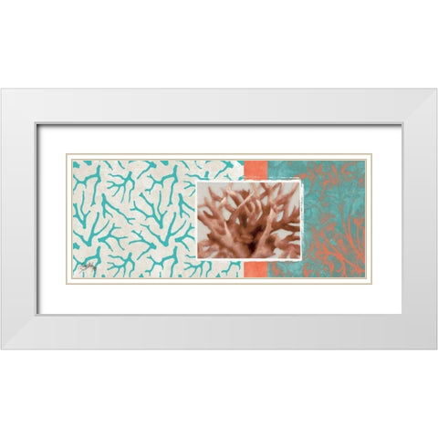 Aquamarine II White Modern Wood Framed Art Print with Double Matting by Medley, Elizabeth