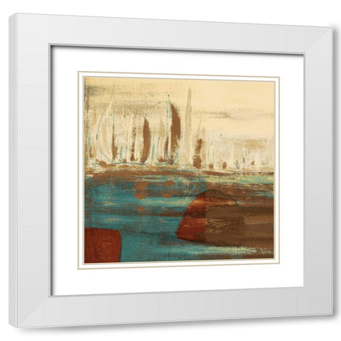 Calm Waters Square I White Modern Wood Framed Art Print with Double Matting by Kingsley