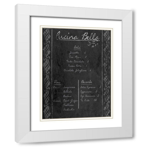 Italian Menu with Border II White Modern Wood Framed Art Print with Double Matting by Sundance Studio