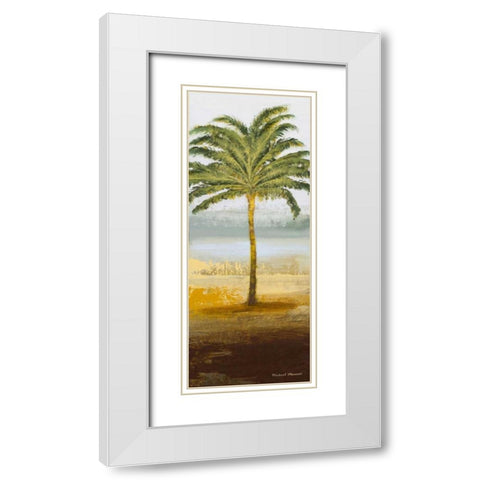 Beach Palm II White Modern Wood Framed Art Print with Double Matting by Marcon, Michael