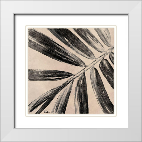 Neutral Palms Close Up II White Modern Wood Framed Art Print with Double Matting by Pinto, Patricia