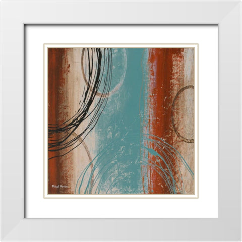 Tricolored I White Modern Wood Framed Art Print with Double Matting by Marcon, Michael