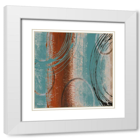 Tricolored II White Modern Wood Framed Art Print with Double Matting by Marcon, Michael