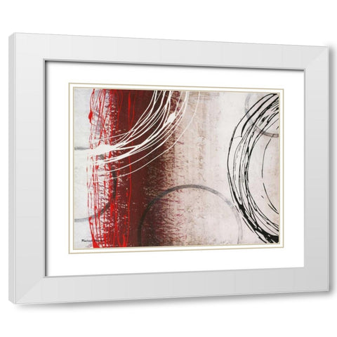 Tricolored Gestures II White Modern Wood Framed Art Print with Double Matting by Marcon, Michael