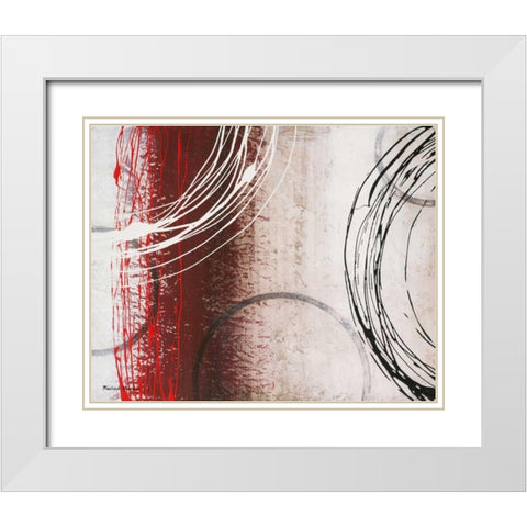 Tricolored Gestures II White Modern Wood Framed Art Print with Double Matting by Marcon, Michael