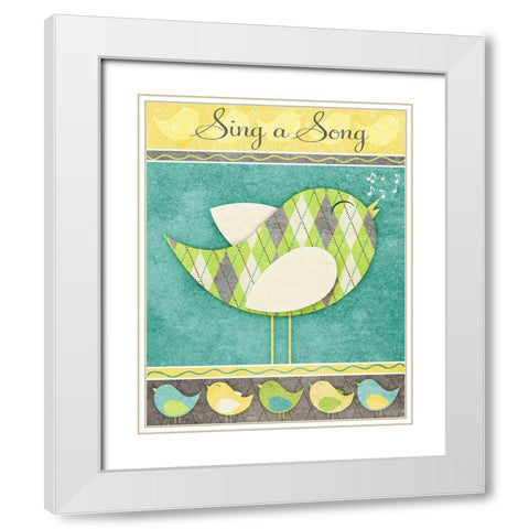 Tweet Tweet I White Modern Wood Framed Art Print with Double Matting by SD Graphics Studio