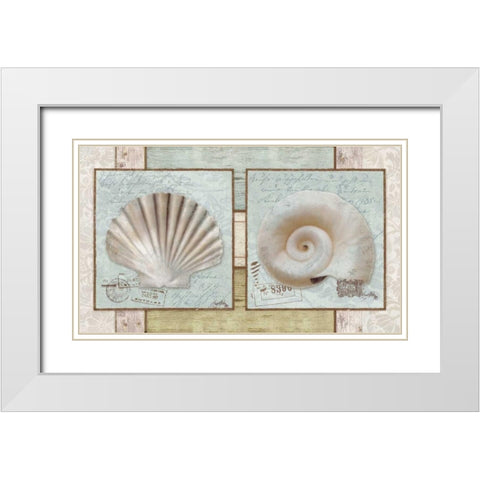 Traveling By Sea White Modern Wood Framed Art Print with Double Matting by Medley, Elizabeth