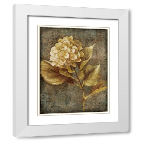 Antique Hydrangea II White Modern Wood Framed Art Print with Double Matting by Loreth, Lanie
