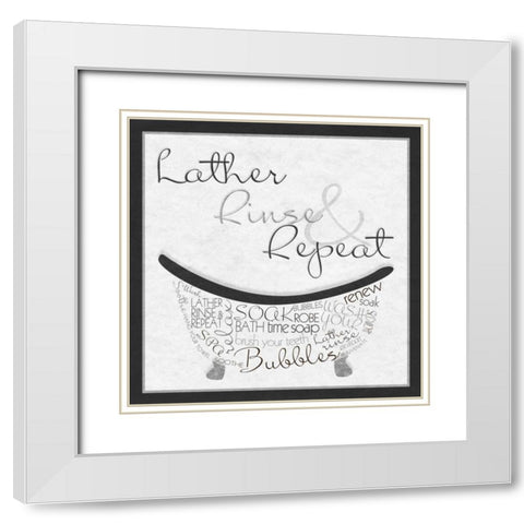 Bath Time I White Modern Wood Framed Art Print with Double Matting by Studio, Sd Graphics
