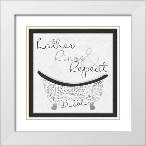 Bath Time I White Modern Wood Framed Art Print with Double Matting by Studio, Sd Graphics