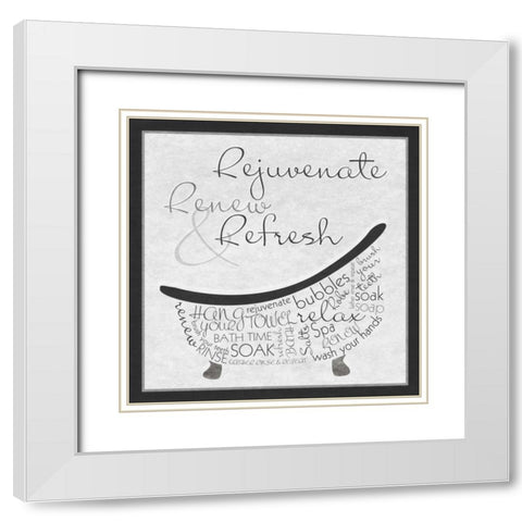 Bath Time I White Modern Wood Framed Art Print with Double Matting by Studio, Sd Graphics