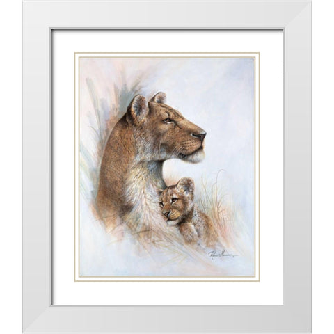 Mothers Pride White Modern Wood Framed Art Print with Double Matting by Manning, Ruane