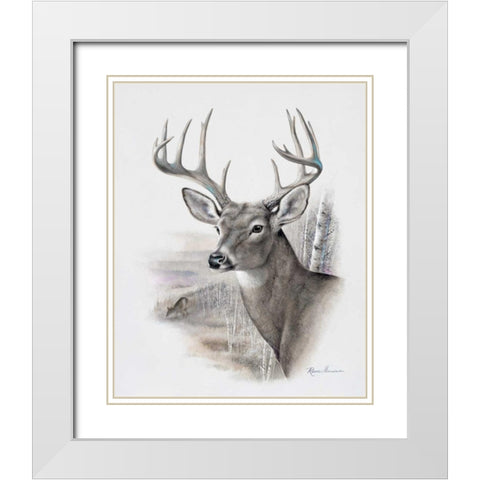 Fall Splendor White Modern Wood Framed Art Print with Double Matting by Manning, Ruane