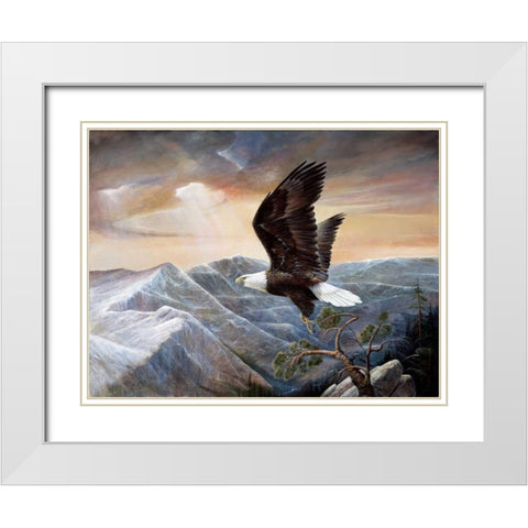Eagles Lair White Modern Wood Framed Art Print with Double Matting by Manning, Ruane
