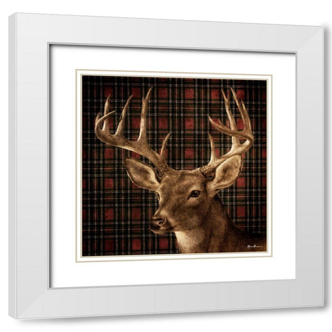 Fall Splendor on Plaid White Modern Wood Framed Art Print with Double Matting by Manning, Ruane