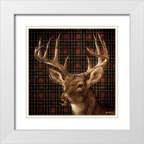 Fall Splendor on Plaid White Modern Wood Framed Art Print with Double Matting by Manning, Ruane