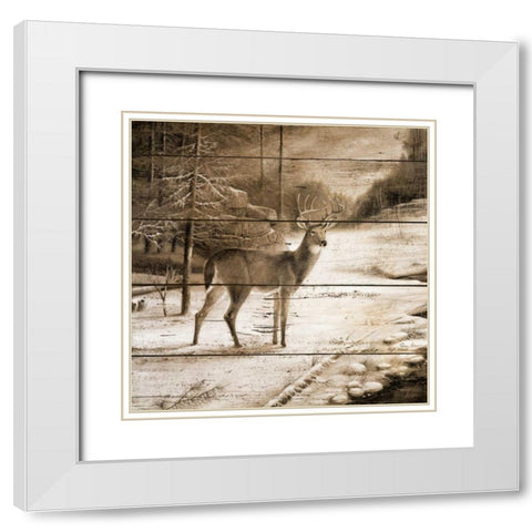 Shadows of the Forest White Modern Wood Framed Art Print with Double Matting by Manning, Ruane