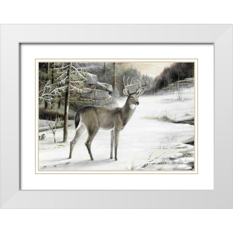 Snowy Mornings White Modern Wood Framed Art Print with Double Matting by Manning, Ruane