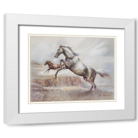 Wild Horses II White Modern Wood Framed Art Print with Double Matting by Manning, Ruane
