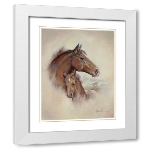 Race Horse II White Modern Wood Framed Art Print with Double Matting by Manning, Ruane