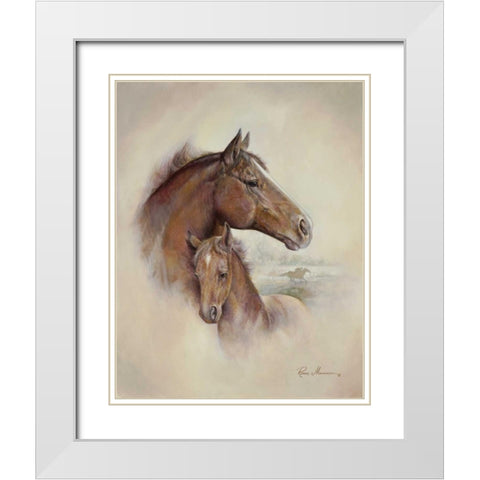 Race Horse II White Modern Wood Framed Art Print with Double Matting by Manning, Ruane