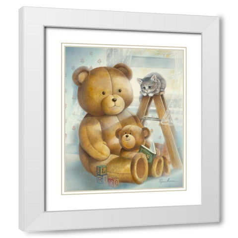 Story Time White Modern Wood Framed Art Print with Double Matting by Manning, Ruane