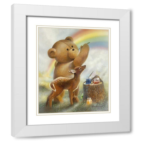 Over the Rainbow White Modern Wood Framed Art Print with Double Matting by Manning, Ruane