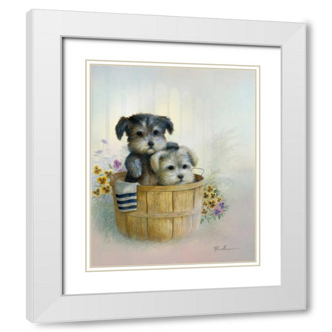 Brotherly Love White Modern Wood Framed Art Print with Double Matting by Manning, Ruane