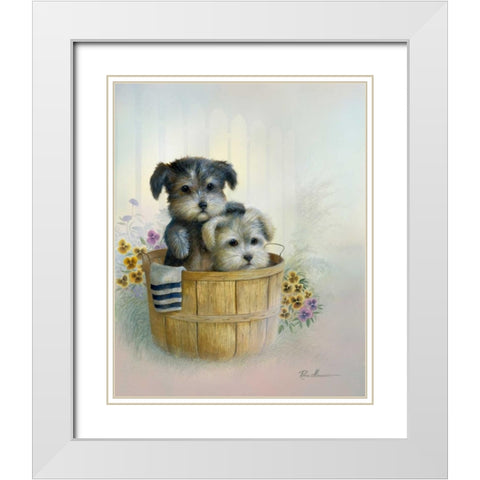Brotherly Love White Modern Wood Framed Art Print with Double Matting by Manning, Ruane