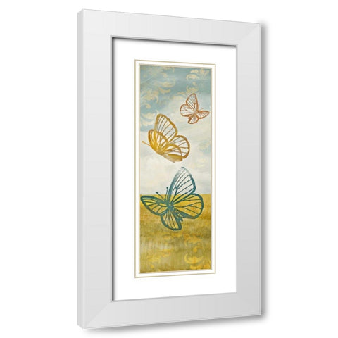 Fluttering Field I White Modern Wood Framed Art Print with Double Matting by Loreth, Lanie