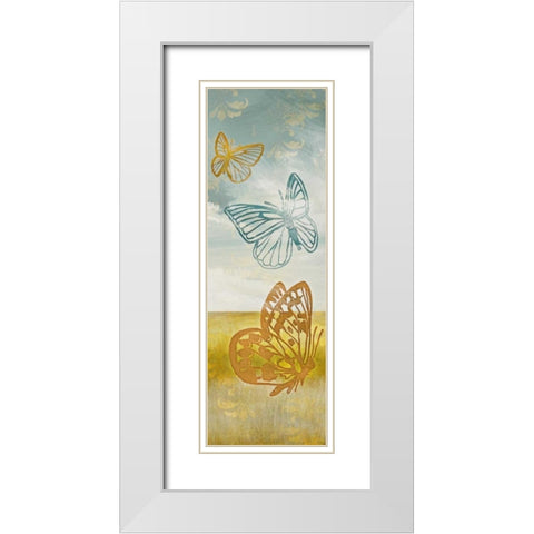 Fluttering Field II White Modern Wood Framed Art Print with Double Matting by Loreth, Lanie
