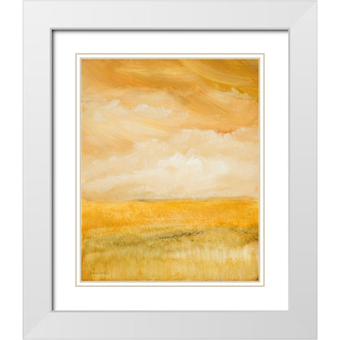 Above Golden Plains II White Modern Wood Framed Art Print with Double Matting by Loreth, Lanie