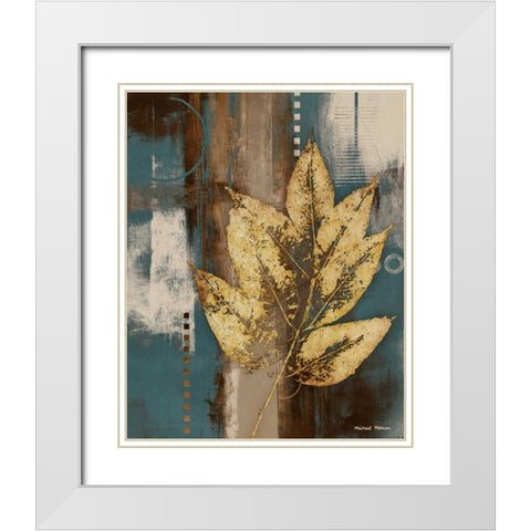Golden Force I White Modern Wood Framed Art Print with Double Matting by Marcon, Michael