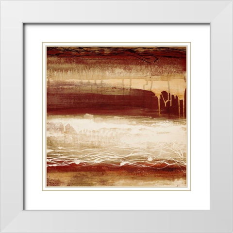 Red Wahn I White Modern Wood Framed Art Print with Double Matting by Marcon, Michael