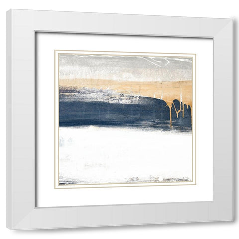 Blue Wahn White Modern Wood Framed Art Print with Double Matting by Marcon, Michael
