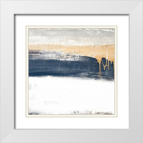 Blue Wahn White Modern Wood Framed Art Print with Double Matting by Marcon, Michael