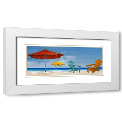 Summertime II White Modern Wood Framed Art Print with Double Matting by Hakimipour, Tiffany