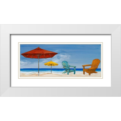 Summertime II White Modern Wood Framed Art Print with Double Matting by Hakimipour, Tiffany