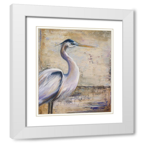 Tropic Heron 1 White Modern Wood Framed Art Print with Double Matting by Pinto, Patricia